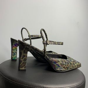 Proxy strappy leopard holographic heels